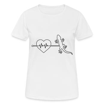 Eidechse Herzschlag - Frauen T-Shirt atmungsaktiv - Weiß - Vorne - AI Model Female 172 dark (172cm)