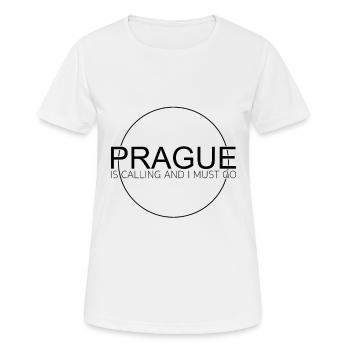 Prag - Frauen T-Shirt atmungsaktiv - Weiß - Vorne - AI Model Female 172 dark (172cm)