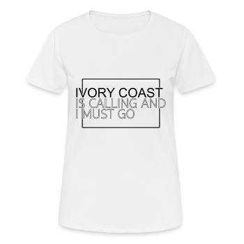 Citation Côte d’Ivoire - T-shirt respirant Femme - blanc - Devant - AI Model Female 172 dark (172cm)
