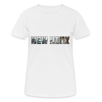 New York - T-shirt respirant Femme - blanc - Devant - AI Model Female 172 dark (172cm)