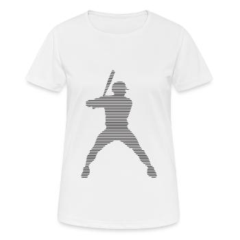 Baseball - Frauen T-Shirt atmungsaktiv - Weiß - Vorne - AI Model Female 172 dark (172cm)