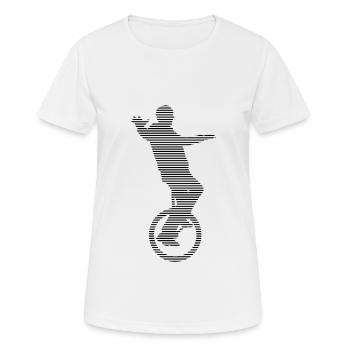 Einrad - Frauen T-Shirt atmungsaktiv - Weiß - Vorne - AI Model Female 172 dark (172cm)