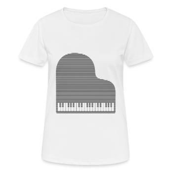 Piano - T-shirt respirant Femme - blanc - Devant - AI Model Female 172 dark (172cm)