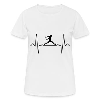Battement de cœur Parkour - T-shirt respirant Femme - blanc - Devant - AI Model Female 172 dark (172cm)