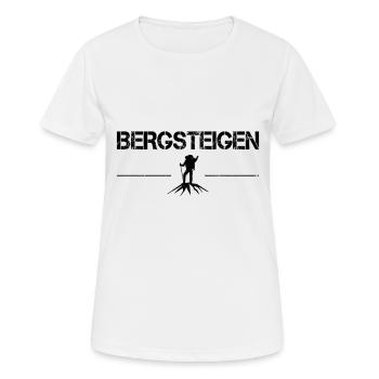 Bergsteigen - Frauen T-Shirt atmungsaktiv - Weiß - Vorne - AI Model Female 172 dark (172cm)