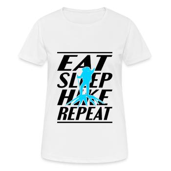Alimentation Sommeil Randonnée - T-shirt respirant Femme - blanc - Devant - AI Model Female 172 dark (172cm)