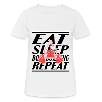 Alimentation Sommeil Musculation - T-shirt respirant Femme - blanc - Devant - AI Model Female 172 dark (172cm)