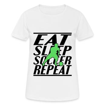 Alimentation Sommeil Football - T-shirt respirant Femme - blanc - Devant - AI Model Female 172 dark (172cm)