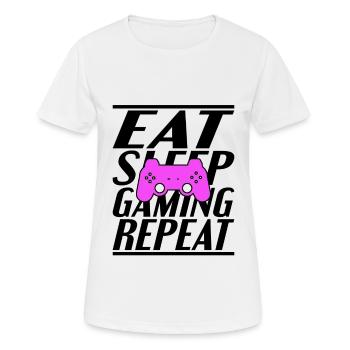 Eating Sleeping Gambling - Women's Breathable T-Shirt - white - Front - AI Model Female 172 dark (172cm)