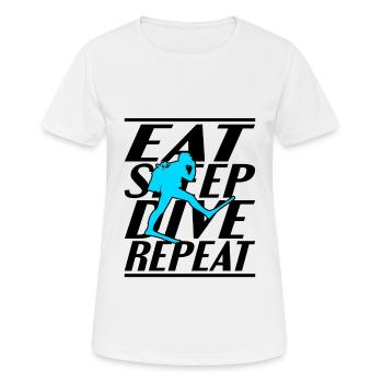 Alimentation Sommeil Plongée - T-shirt respirant Femme - blanc - Devant - AI Model Female 172 dark (172cm)