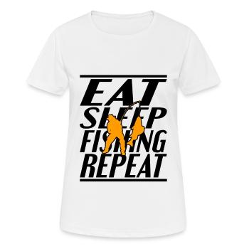 Alimentation Pêche au sommeil - T-shirt respirant Femme - blanc - Devant - AI Model Female 172 dark (172cm)