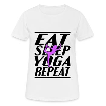 Alimentation Sommeil Yoga - T-shirt respirant Femme - blanc - Devant - AI Model Female 172 dark (172cm)