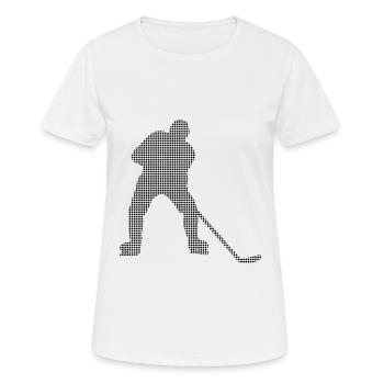 Eishockey - Frauen T-Shirt atmungsaktiv - Weiß - Vorne - AI Model Female 172 dark (172cm)