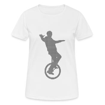 Einrad - Frauen T-Shirt atmungsaktiv - Weiß - Vorne - AI Model Female 172 dark (172cm)