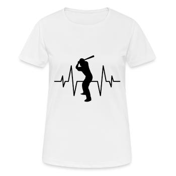 Battements de cœur de baseball - T-shirt respirant Femme - blanc - Devant - AI Model Female 172 dark (172cm)