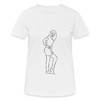 pretty woman drawn - Women's Breathable T-Shirt - white - Front - AI Model Female 172 dark (172cm)