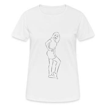 pretty woman drawn - Women's Breathable T-Shirt - white - Front - AI Model Female 172 dark (172cm)