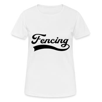 Fechten Schriftzug - Frauen T-Shirt atmungsaktiv - Weiß - Vorne - AI Model Female 172 dark (172cm)