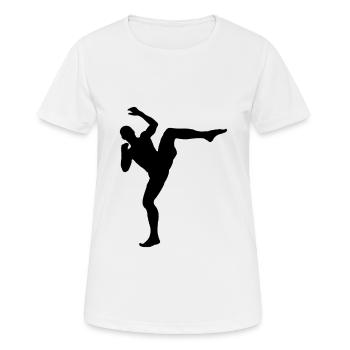 MMA Kampfsport Silhouette - Frauen T-Shirt atmungsaktiv - Weiß - Vorne - AI Model Female 172 dark (172cm)