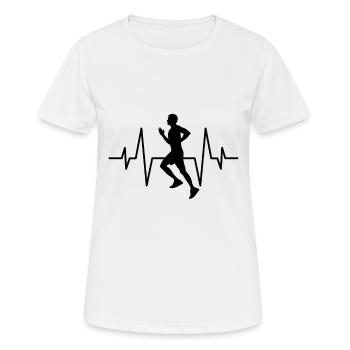Joggen Jogger Herzschlag - Frauen T-Shirt atmungsaktiv - Weiß - Vorne - AI Model Female 172 dark (172cm)