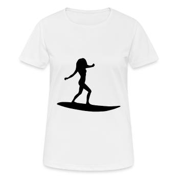 Silhouette de surfeur - T-shirt respirant Femme - blanc - Devant - AI Model Female 172 dark (172cm)