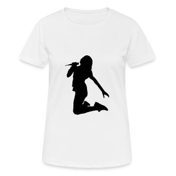 Silhouette de chanteuse chanteuse - T-shirt respirant Femme - blanc - Devant - AI Model Female 172 dark (172cm)