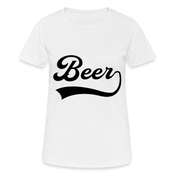 Bier Schriftzug - Frauen T-Shirt atmungsaktiv - Weiß - Vorne - AI Model Female 172 dark (172cm)