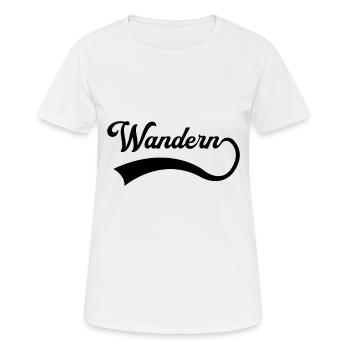 Wandern Schriftzug - Frauen T-Shirt atmungsaktiv - Weiß - Vorne - AI Model Female 172 dark (172cm)