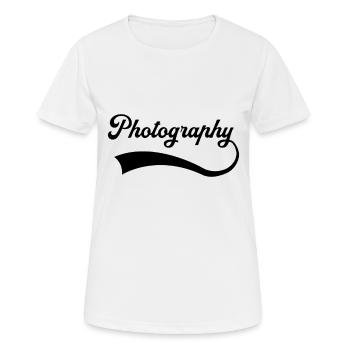 Fotografie Schriftzug - Frauen T-Shirt atmungsaktiv - Weiß - Vorne - AI Model Female 172 dark (172cm)