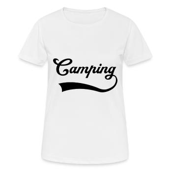 Camping Schriftzug - Frauen T-Shirt atmungsaktiv - Weiß - Vorne - AI Model Female 172 dark (172cm)