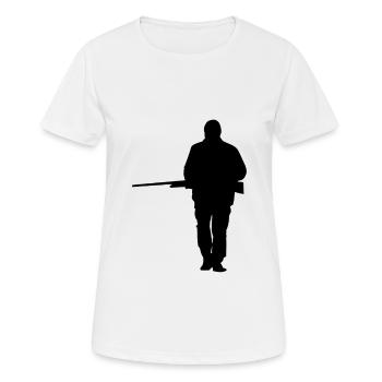 Jäger Jagen Silhouette - Frauen T-Shirt atmungsaktiv - Weiß - Vorne - AI Model Female 172 dark (172cm)