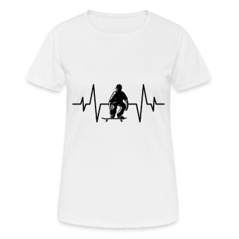 Skaten Skater Herzschlag - Frauen T-Shirt atmungsaktiv - Weiß - Vorne - AI Model Female 172 dark (172cm)