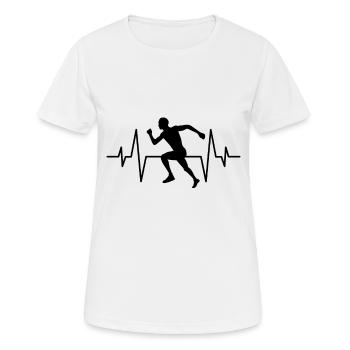 Joggen Jogger Herzschlag - Frauen T-Shirt atmungsaktiv - Weiß - Vorne - AI Model Female 172 dark (172cm)