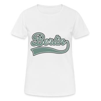 Berlin Schriftzug - Frauen T-Shirt atmungsaktiv - Weiß - Vorne - AI Model Female 172 dark (172cm)