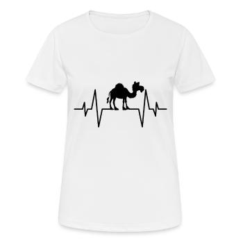 Dromedar Herzschlag - Frauen T-Shirt atmungsaktiv - Weiß - Vorne - AI Model Female 172 dark (172cm)
