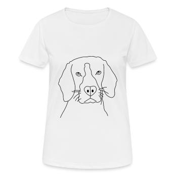 Chien dessiné à la main - T-shirt respirant Femme - blanc - Devant - AI Model Female 172 dark (172cm)