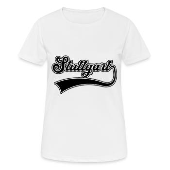 Stuttgart Schriftzug - Frauen T-Shirt atmungsaktiv - Weiß - Vorne - AI Model Female 172 dark (172cm)
