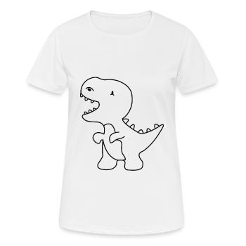 Dino Dinosaur dessiné à la main - T-shirt respirant Femme - blanc - Devant - AI Model Female 172 dark (172cm)