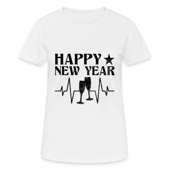 Frohes Neues Jahr - Frauen T-Shirt atmungsaktiv - Weiß - Vorne - AI Model Female 172 dark (172cm)