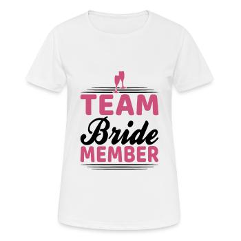 Membre de l’équipe mariée - T-shirt respirant Femme - blanc - Devant - AI Model Female 172 dark (172cm)
