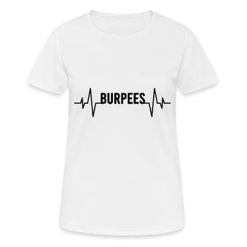 Burpees Herzschlag - Frauen T-Shirt atmungsaktiv - Weiß - Vorne - AI Model Female 172 dark (172cm)