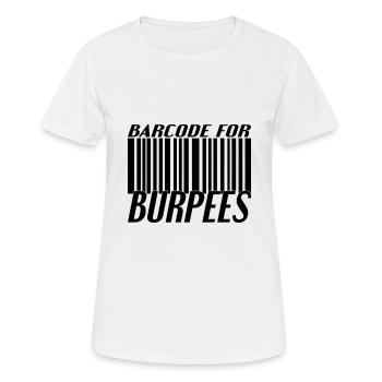 Burpee Barcode - Frauen T-Shirt atmungsaktiv - Weiß - Vorne - AI Model Female 172 dark (172cm)