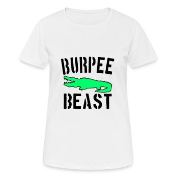 Burpee Beast - Frauen T-Shirt atmungsaktiv - Weiß - Vorne - AI Model Female 172 dark (172cm)