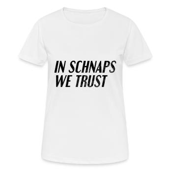 Schnaps trinken Spruch - Frauen T-Shirt atmungsaktiv - Weiß - Vorne - AI Model Female 172 dark (172cm)