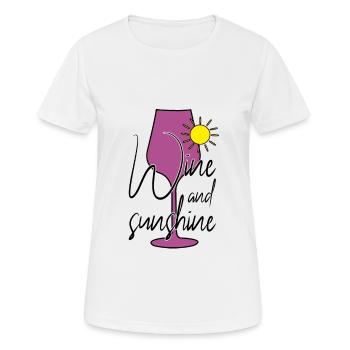 Wine Sun Sunshine Saying - Women's Breathable T-Shirt - white - Front - AI Model Female 172 dark (172cm)