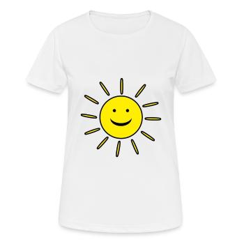 Soleil bonne humeur - T-shirt respirant Femme - blanc - Devant - AI Model Female 172 dark (172cm)