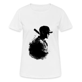 Baseball Spieler Silhouette - Frauen T-Shirt atmungsaktiv - Weiß - Vorne - AI Model Female 172 dark (172cm)