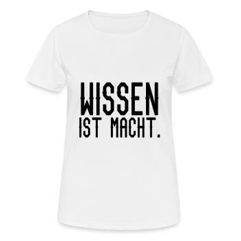 Wissen ist Macht - Frauen T-Shirt atmungsaktiv - Weiß - Vorne - AI Model Female 172 dark (172cm)