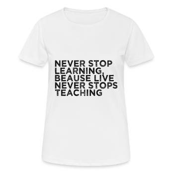 Apprendre à dire - T-shirt respirant Femme - blanc - Devant - AI Model Female 172 dark (172cm)