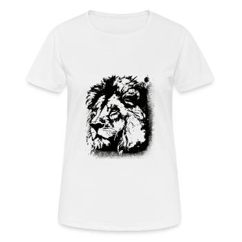 Tête de lion - T-shirt respirant Femme - blanc - Devant - AI Model Female 172 dark (172cm)